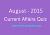 August 2015 Current affairs quiz for bank