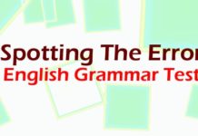 Spotting the error english grammar test