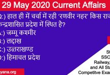 29 May 2020 current affairs by yuvayana