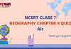 NCERT Class 7 Geography Chapter 4 MCQ Quiz with answers – Air