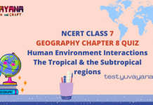 NCERT Class 7 Geography Chapter 8 MCQ Test with answers - Human environment interactions- the tropical and the subtropical regions