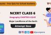 Geography Quiz NCERT CLASS 6 chapter 6