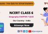 Geography Quiz NCERT CLASS 6 chapter 7
