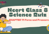NCERT Class 8 Science Chapter 11 Quiz: Force and Pressure