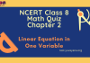 NCERT Class 8 Maths Chapter 2 MCQ Test – Linear Equations in One Variable