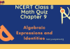 NCERT Class 8 Math’s Chapter 9 MCQ Test –Algebraic Expressions and Identities