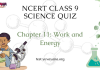 NCERT Class 9 Science Chapter 11 Quiz : Work and Energy