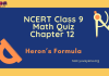NCERT Class 9 Math’s Chapter 12 MCQ Test – Heron’s Formula