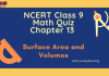 NCERT Class 9 Math’s Chapter 13 MCQ Test – Surface Area and Volumes