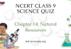 NCERT Class 9 Science Chapter 14 Quiz : Natural Resources