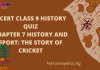 NCERT Class 9 History Chapter 7 MCQ Quiz with answers – History And Sport: The Story Of Cricket