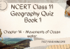 NCERT Class 11 Geography Book 1 Chapter 14 MCQ Quiz with answers – Movements of Ocean water