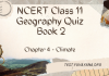 NCERT Class 11 Geography Book 2 Chapter 4 MCQ Quiz with answers – Climate