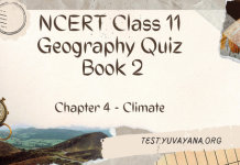 NCERT Class 11 Geography Book 2 Chapter 4 MCQ Quiz with answers – Climate