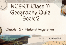NCERT Class 11 Geography Book 2 Chapter 5 MCQ Quiz with answers – Natural Vegetation