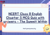 NCERT Class 8 English Chapter 5 MCQ Quiz with answers – The Summit Within