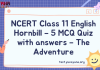 NCERT Class 11 English Hornbill – 5 MCQ Quiz with answers – The Adventure