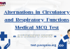 Alternations in Circulatory and Respiratory Functions Medical MCQ Test