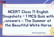 NCERT Class 11 English Snapshots - 1 MCQ Quiz with answers – The Summer of the Beautiful White Horse