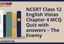 NCERT Class 12 English Vistas Chapter 4 MCQ Quiz with answers – The Enemy