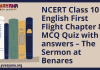 NCERT Class 10 English First Flight Chapter 8 MCQ Quiz with answers – The Sermon at Benares
