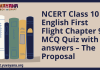 NCERT Class 10 English First Flight Chapter 9 MCQ Quiz with answers – The Proposal