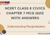 NCERT Class 8 Civics Chapter 7 MCQ Quiz with answers – Understanding Marginalisation