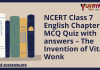 NCERT Class 7 English Chapter 7 MCQ Quiz with answers – The Invention of Vita-Wonk