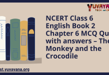 NCERT Class 6 English Book 2 Chapter 6 MCQ Quiz with answers – The Monkey and the Crocodile