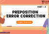 Preposition Error Correction Part 3 – English Grammar MCQ Quiz with Answers