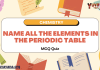 Name All the Elements in the Periodic Table – Chemistry MCQ Quiz with Answers