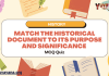 Match the Historical Document to Its Purpose and Significance MCQ Quiz